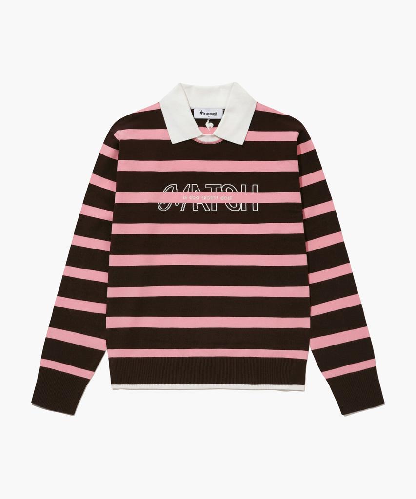LECOQ GOLF Women'S Striped Collar Sweater _Dpch Gq422Lkpo3