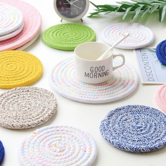 Cup Mat Protective No Insulation Odor Cotton Dining Rope Kitchen Room Place Mat Home