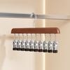 New Solid Wooden Trouser Clip Hat Skirt Storage Multi-Clip Hanging Rack Space-Saving Rotatable Underwear Sock Clip Closet