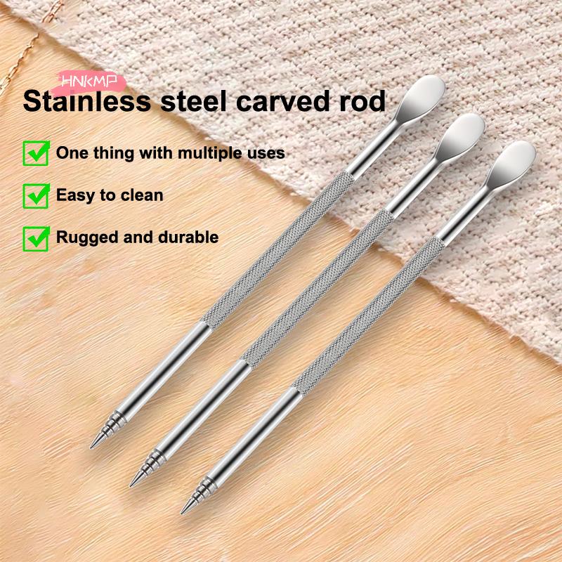 12.5cm Double-ended Nail Art Carved Pen Multi-Function Gel Polish Nail Builder DIY 3D Carving Flower Sculpture Brush