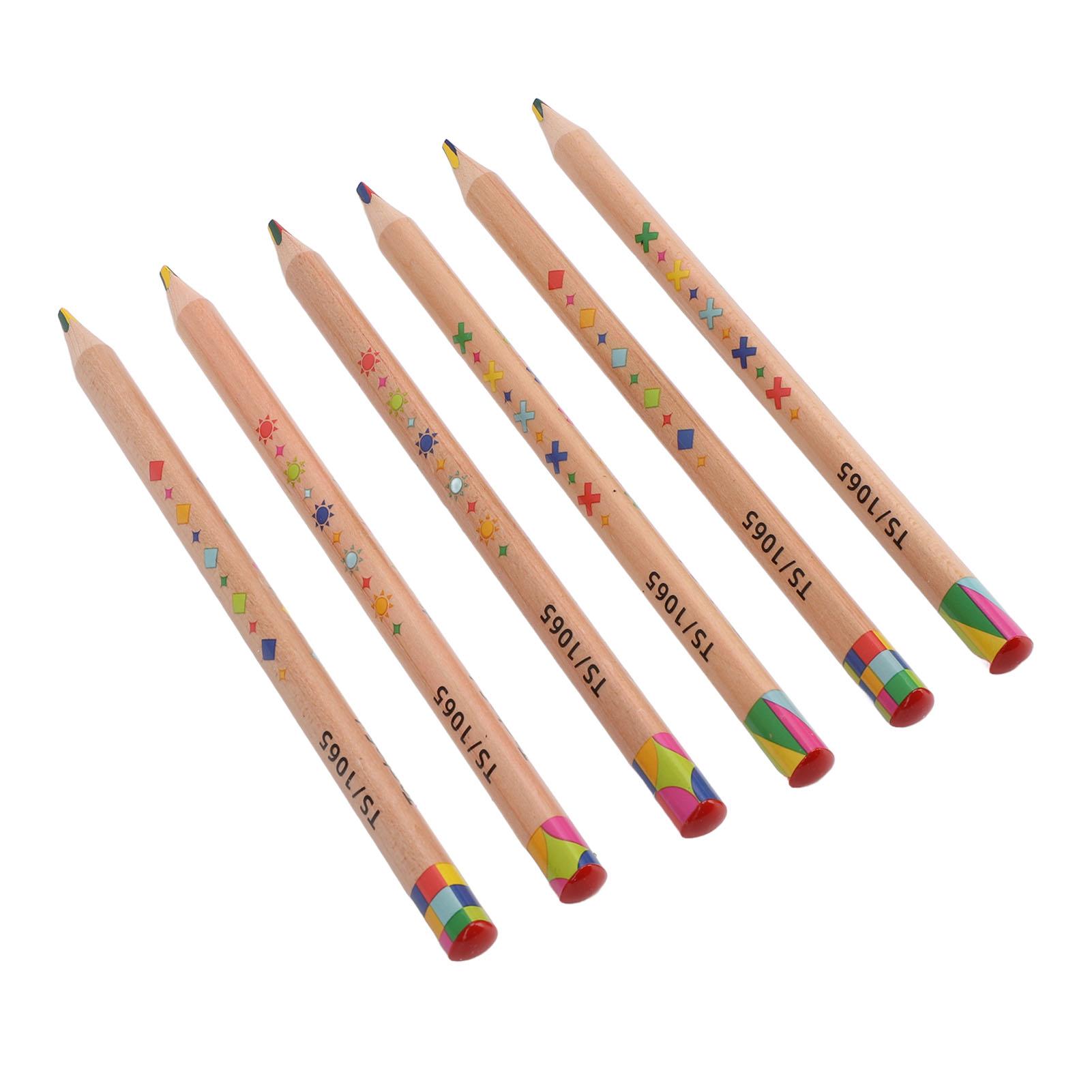 

Набор из 6 радужных карандашей с треугольным дизайном 4 в 1 цветной карандаш для рисования маркировка карточек
