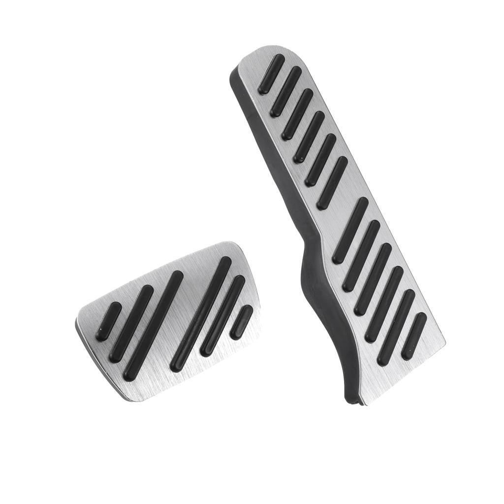 Motoforti Brake and Accelerator Pedal Covers for Chevy Camaro Black Silver 1 Set 2016-2023, Metal, Tone,