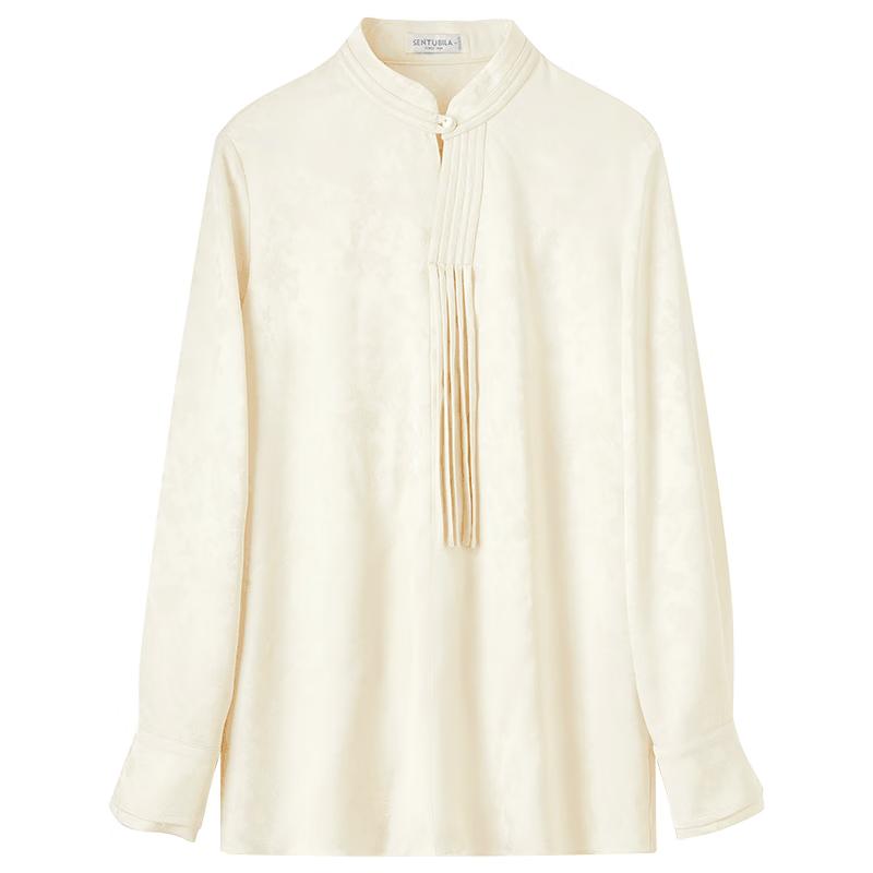 Shangduboira Retro New Chinese Style Stand Collar Loose Blouse XL