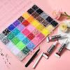 Nail Art Accessories: 40-Grids Colored Resin Flat-Bottom Jelly Rhinestones for DIY Nails, Clothing, and Phone Decoration
