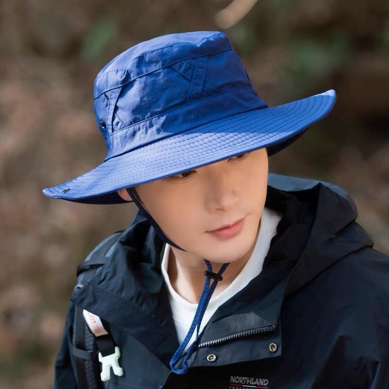 Outdoor Sun Protection Hat Men'S Summer Fishing Sun Hat Big Brim Breathable Cool Hat Hiking Bucket Hat