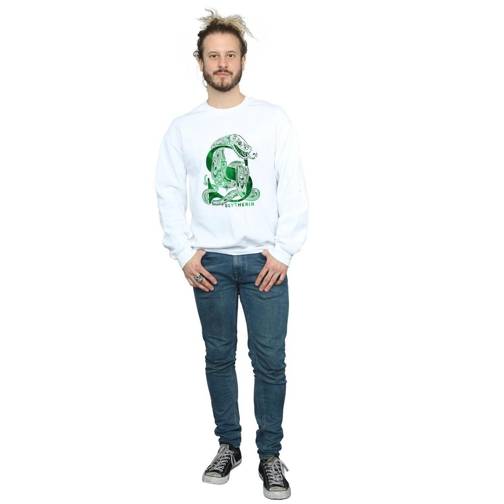 HARRY POTTER Mens Slytherin Snake Sweatshirt