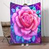 Fantasy Colored Roses Print Blanket Warm Soft Fluffy Kids and Adults Sofa Bed Throw Blanket for Home Travel Camping Gifts