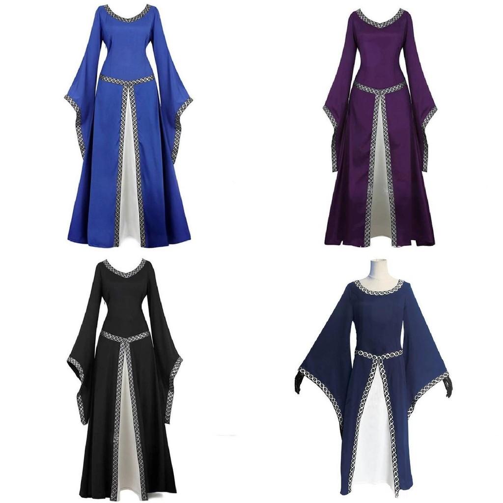 Cosplay Women Renaissance Costumes Medieval Victorian Long Dress Fashion Retro