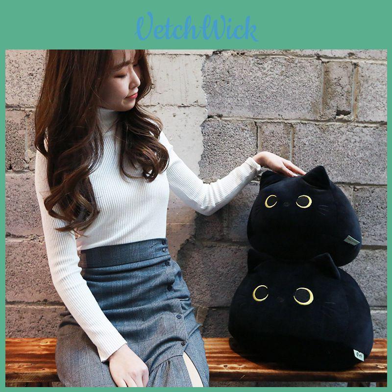 Adorable Black Cat Shaped Plush Toy Soft Stuffed Doll For Cozy Comfort And Play