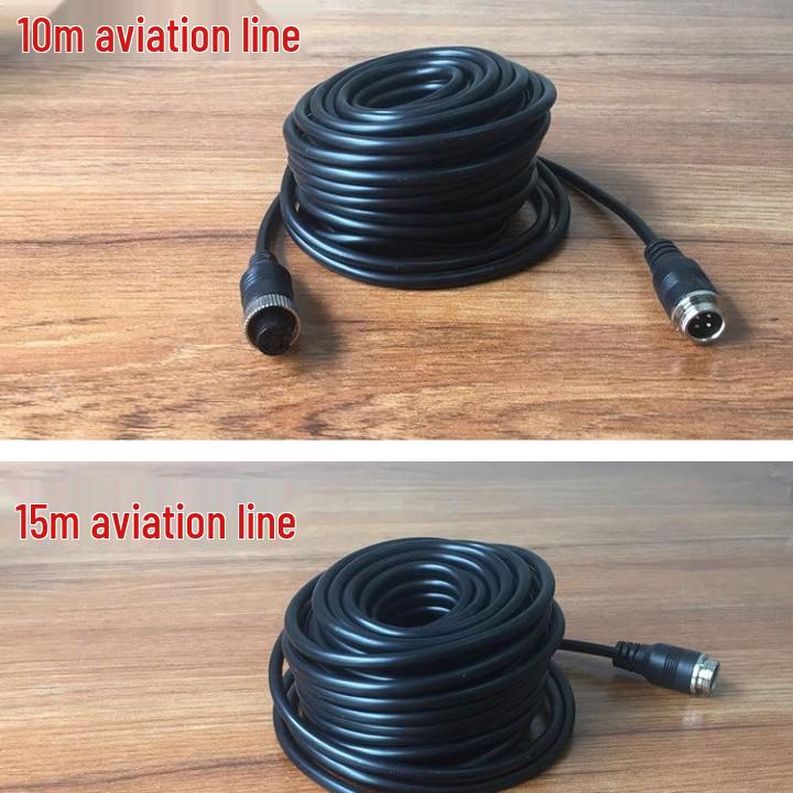 Aviation Head Spring Wire Four-Way Camera Connection Cable for Truck and Semi-Trailer Monitoring
