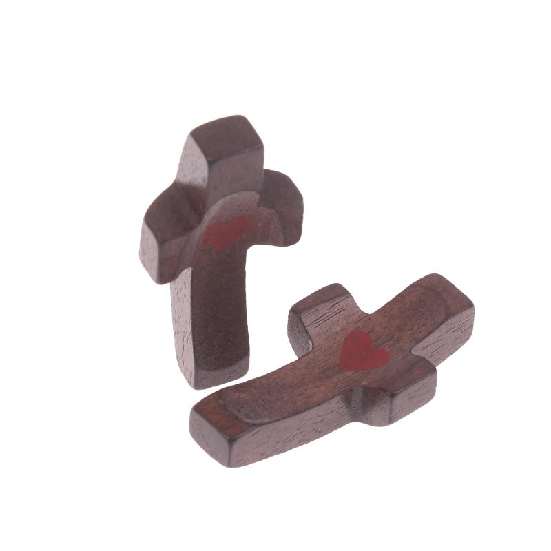 1/2PCS Wooden Pocket Prayer Cross, Small Handheld Cross For Comfort, Pocket Gift For Prayer & Faith