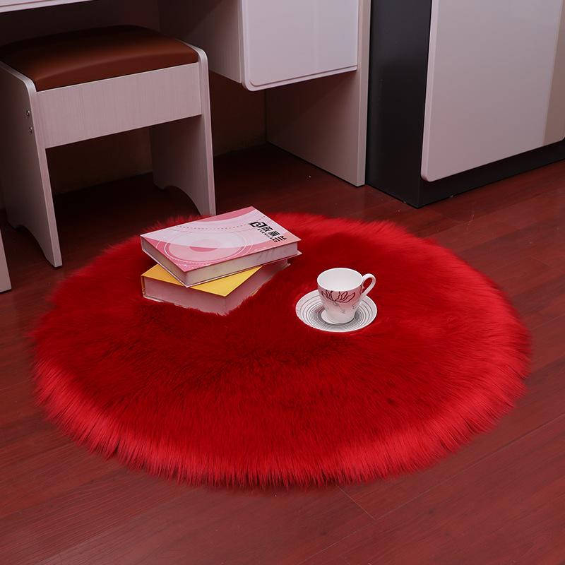 Plush Round Imitation Wool Carpet Floor Mats Foot Mats Household Indoor Full Floor Decorative Carpet