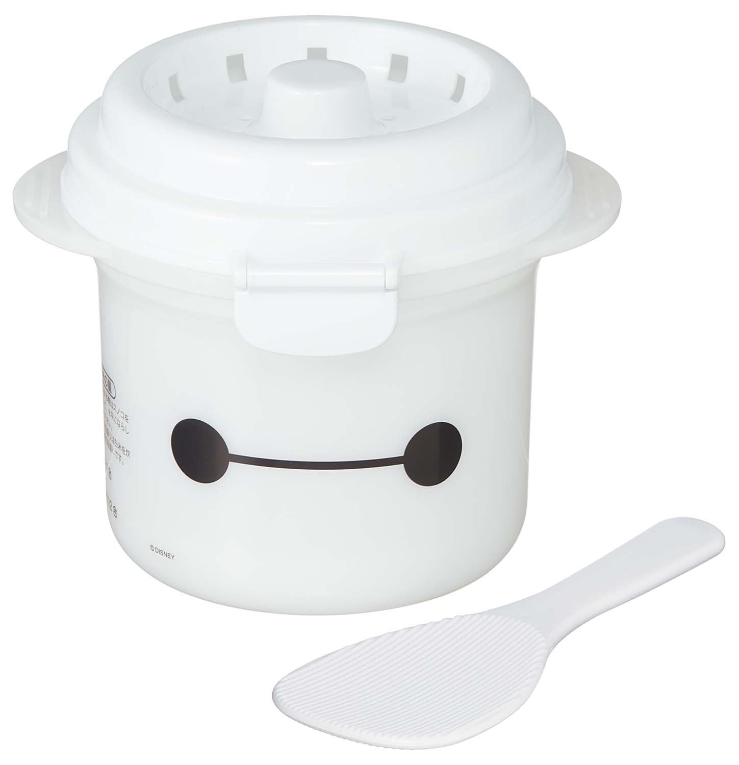 Skater Microwave Rice 1 cup with steamer Disney Baymax Made in Cooker, capacity, rack, design, 640ml, Japan, UDG1-A