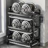 1pc 2/3-Tier Dish Rack for Kitchen Counter,Dish Racks with Drainboard for Kitchen Countertop,Metal Dish Drainer with Utensil Holders