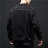 Men's Trendy Black Denim Jacket - Spring/Autumn Korean Hong Kong Style Wear-Resistant