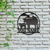 Art Mural Métallique Vache Rustique Décor de Ferme Personnalisé