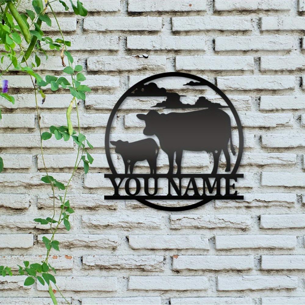 Art Mural Métallique Vache Rustique Décor de Ferme Personnalisé