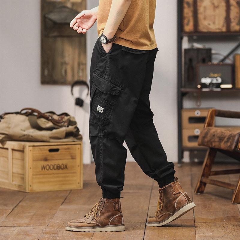 Meifeng men's functional overalls design sense multi-bag commuter trousers solid color washed wear-resistant casual leggings men