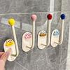 Adhesive Wall Hooks Hair Accessories Organizer Rounded Edge Cartoon Adhesive Hook for Bathroom Kitchen
