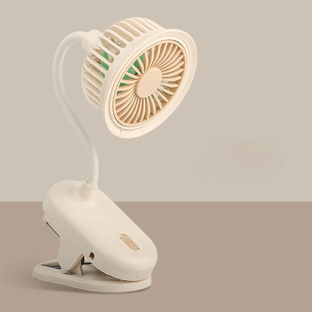Simple Battery Powered Mini Fan Desk Clip on USB Rechargeable Fan Desktop Use