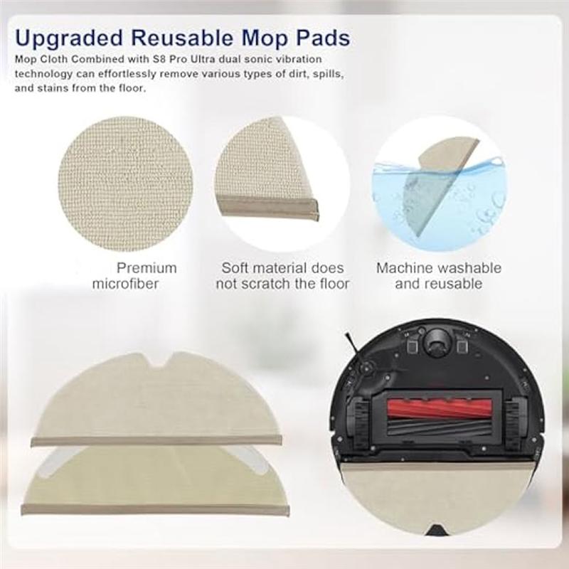 A65T-21Pcs For Roborock Q8 Max Q8 Max+ Q5 Pro Q5 Pro+ Robot Vacuum, Replacement Main Side Brush Filter, Dust Bags, Mop Cloth