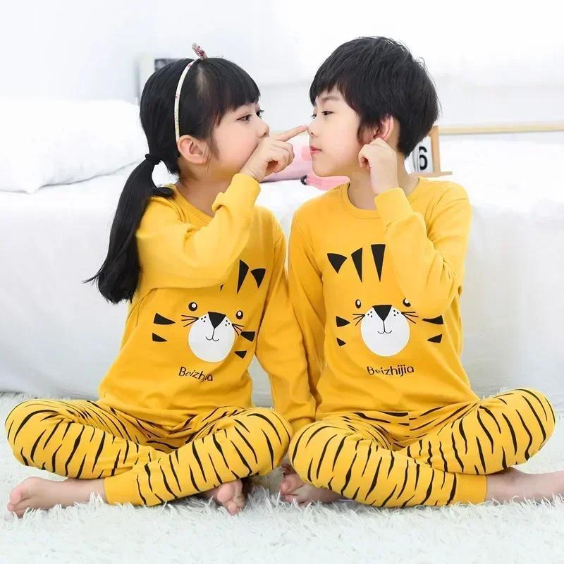 Set Pigiama per Bambine da 2 a 3 4 5 6 7 8 9 10 11 12 13 14 Anni Cotone 100 Bambini Piccoli Pigiama Manica Lunga Carino Pigiama Gatto Rosa Pjs