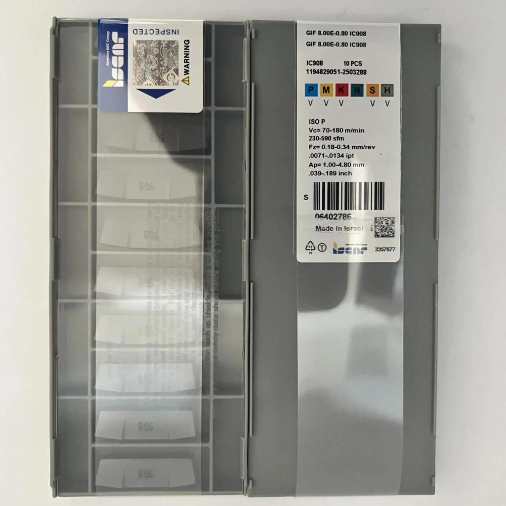 ISCAR / GIF8.00E-0.80 IC908    Промышленные сменные твердосплавные пластины 10 шт