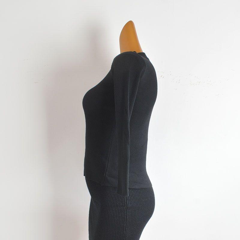 Stylish Sexy Hollow-out Halter Knitting Bottoming Shirt for Women Spring & Fall New Arrival Silm Slim Looking All-Matching Long Sleeve Top
