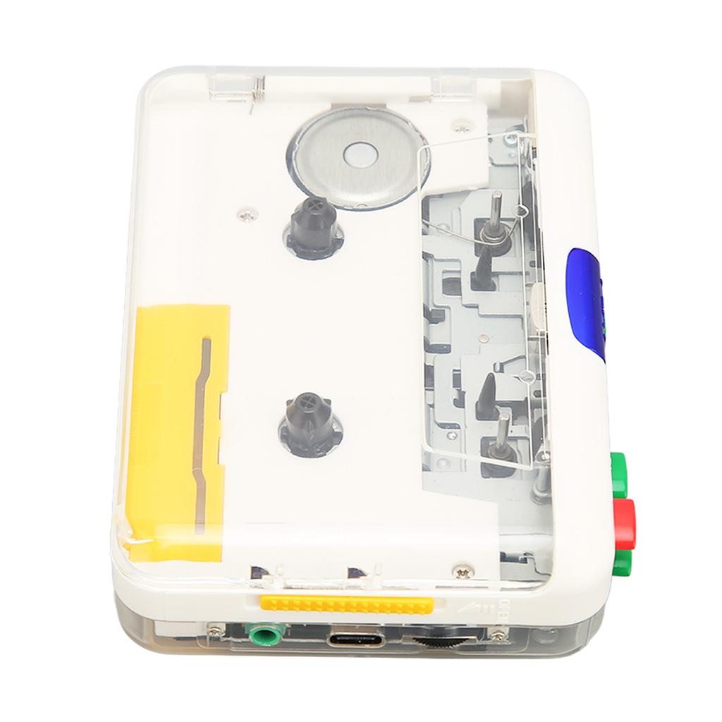 USB Cassette To MP3 Converter Plug and Play Portable Tape Player with 3.5mm Jack and Colored Buttons for Laptops Speaker