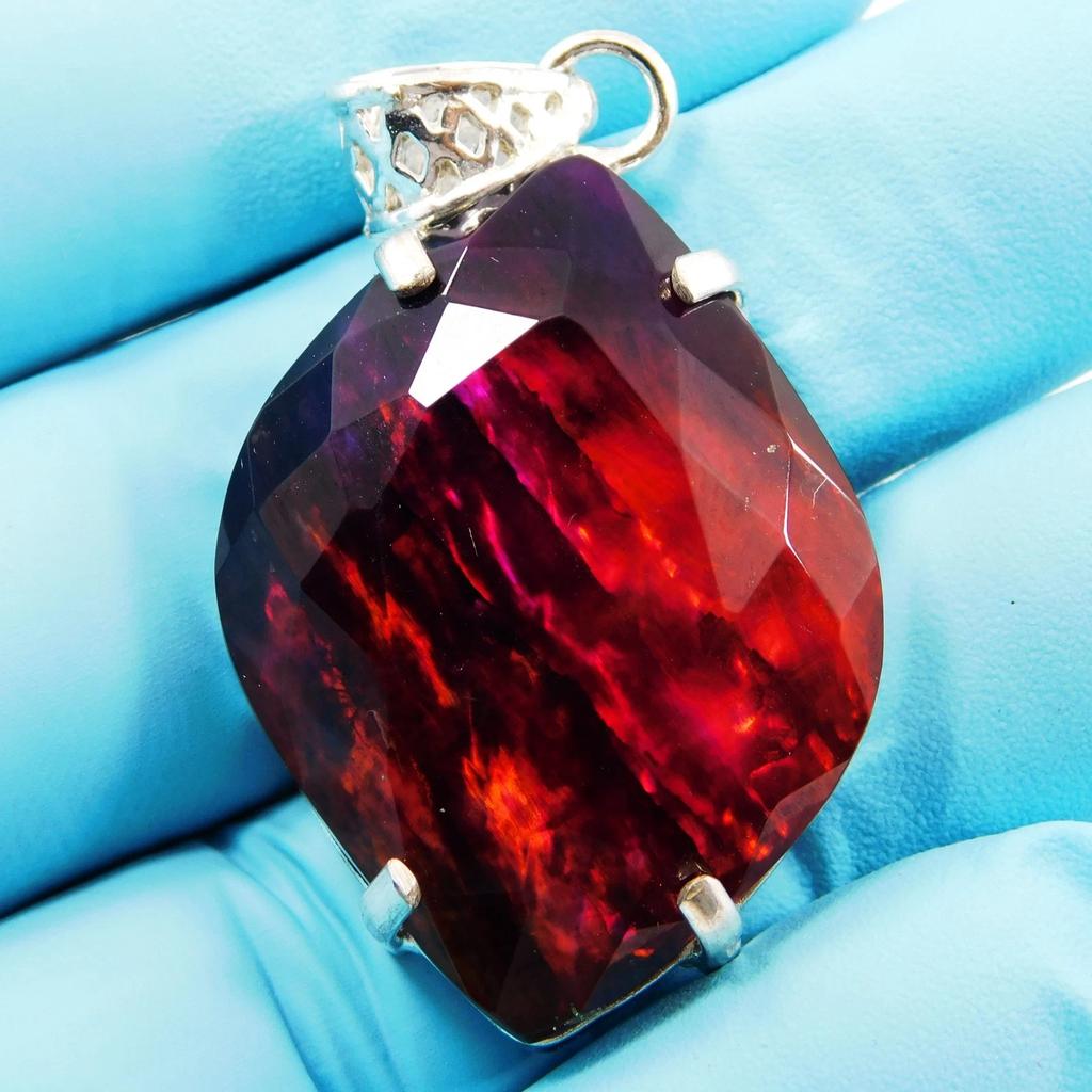 CERTIFIED 80.70 Ct Natural Ammolite Pendant 925 Solid Silver Loose Gemstone