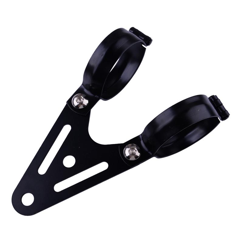 54mm Black Universal Motorcycle Headlight Mount Bracket Front Fork Head Lamp Holder Kit