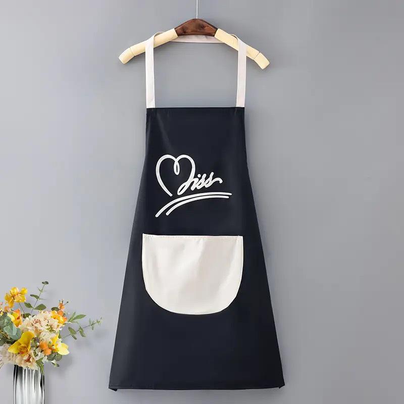 Korean Style Waterproof Stain-Resistant Cooking Apron with Print Logo