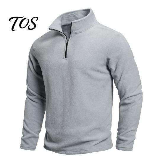 Winter Warm Clothing Men Quarter-Zip Sweatshirt, Long Sleeve Mock Neck Pullover Top, Solid Casual Color Tops Sweatshirt for Golf Office Street