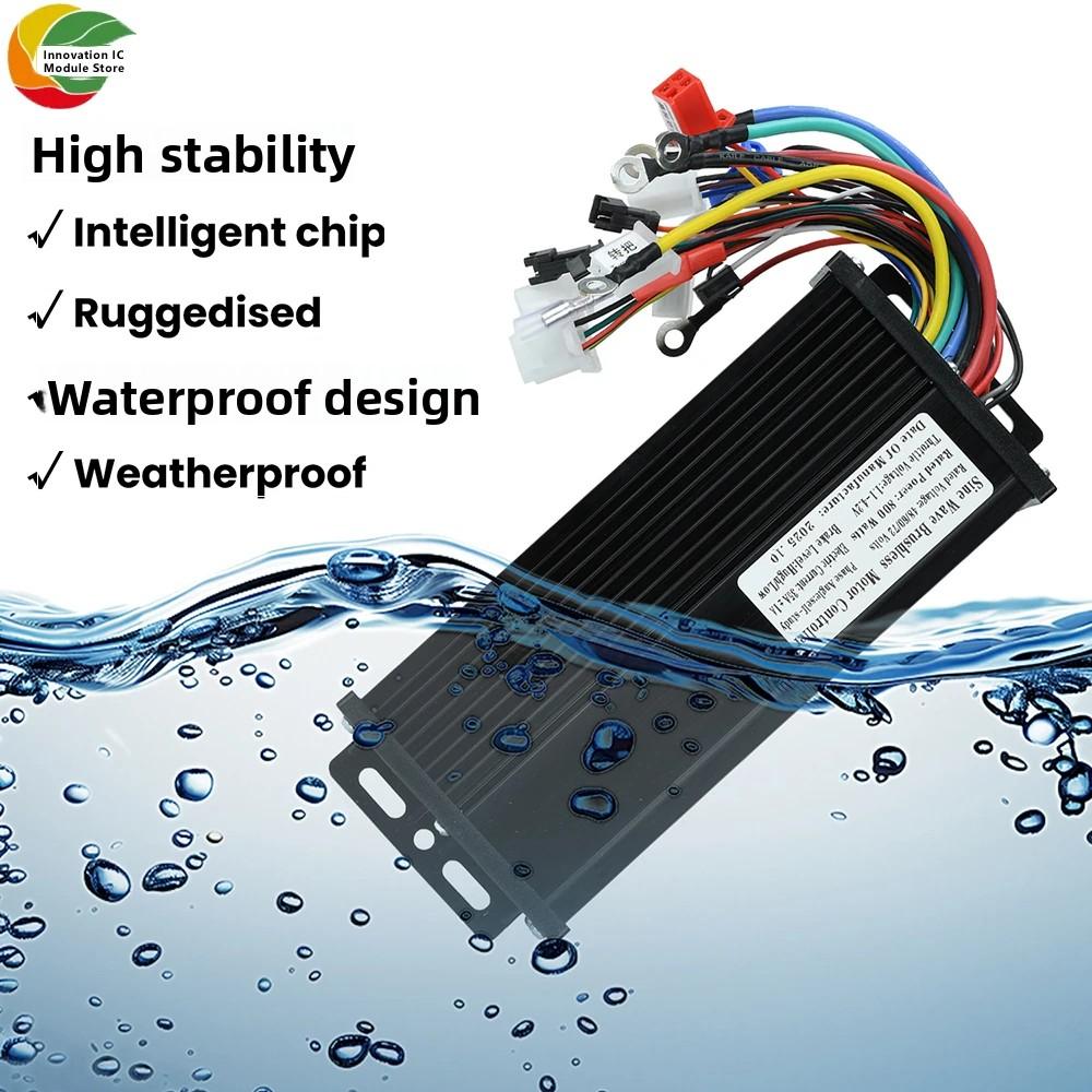 811W 18-71V Sine Wave Triple-Mode Silent Brushless Motor Controller for Electric Bikes Lithium Scooters Skateboards