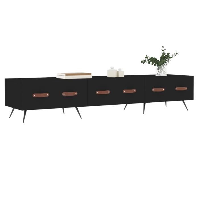 VidaXL Meuble TV noir 150x36x30 cm bois d'ingénierie 829125