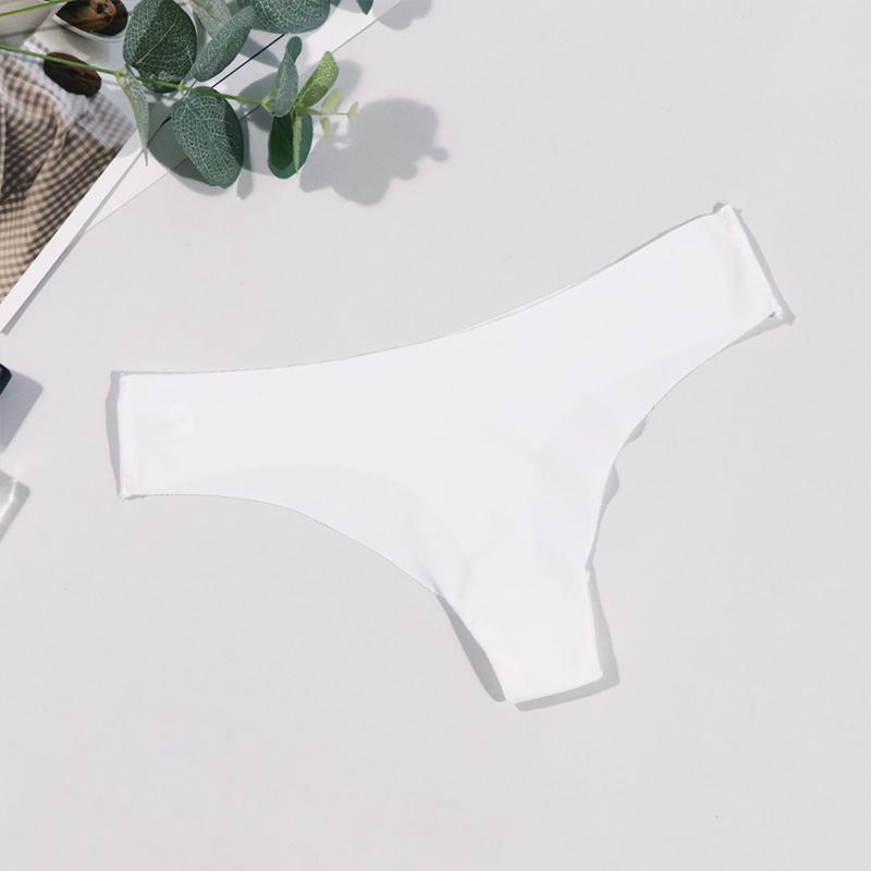 S-XL Ice Silk Panties for Women Low Waist Solid Color Underwear Panties Breathable and Comfortable Cotton Thong