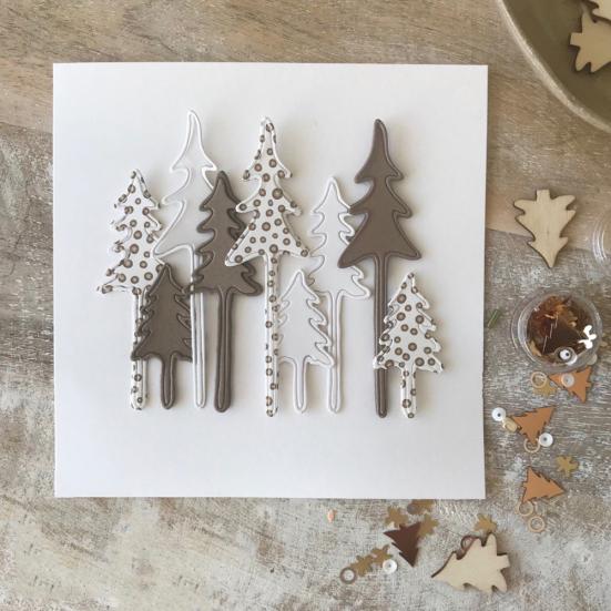 Albero di Natale in legno di cedro, fustella per album di ritagli fai da te, carta per biglietti