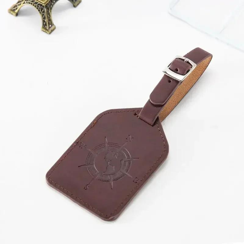 PU Leather Luggage Tag Suitcase Label ID Address Holder Travel Accessories Portable Name Tag