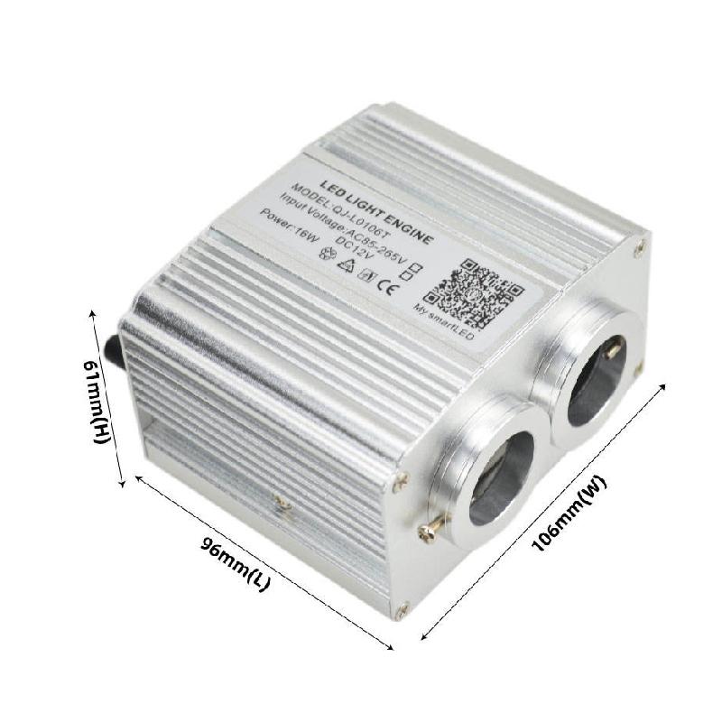 2 Port 16W Meteor Ceiling Car Roof Shooting Star Light LED Fiber Optic Light Starry Sky Lamp APP Music Remote Control Kit