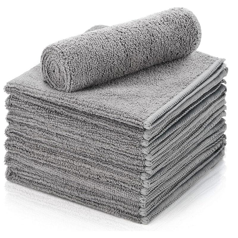 

1-100PCS Microfiber Cleaning Cloths Absorbent Soft Stain-removing Towels for Bicycle Car Kitchen Reusable Cleaning Towels 1pc светло-серый