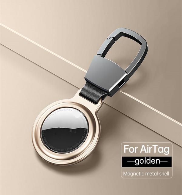 Metal Magnetic Adsorption Shockproof Case For Apple Airtag Locator Protective Sleeve Case For Air Tags Keychain Protector Bumper