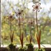 Nature Friendly Metal Container Stake Iron Traditional Blue Bowl Garden Stake for Christmas Outdoor Enhancement