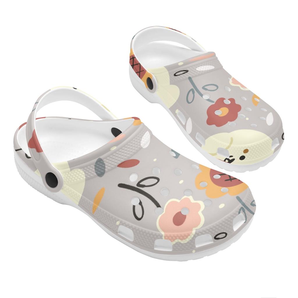 For Women Men EVA Clogs Cartoon Printed Flexible Breathable Slip On Garden Shoes Beach Pool Bathroom Home Home Slippers Beach Wear