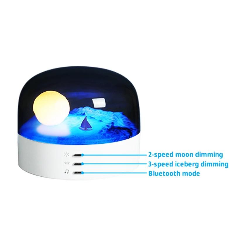 Bluetooth reproduktor s okolním osvětlením Stereoskopická krajina Měsíční světlo Stmívatelné noční světlo Přenosné audio
