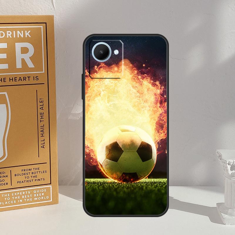 Fire Football Soccer Ball For Realme 14 11 10 12 13 Pro Plus GT 7 5 Pro GT 6 6T C67 C61 C53 C51 C21Y C25S C75 C55 Case