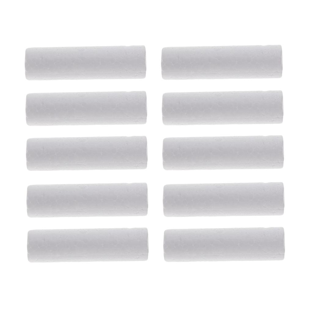 10 Pieces Blank White Cylinder Shape Styrofoam Foam Material for Kids Art Craft DIY Christmas Ornament Decoration