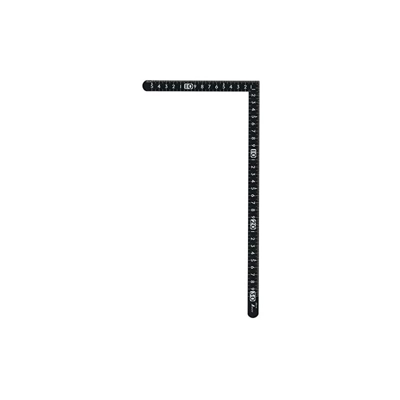 Shinwa Sokutei Sunday Carpenter, Black, 30 x 15 cm, Same scale on both sides, White markings, 12435