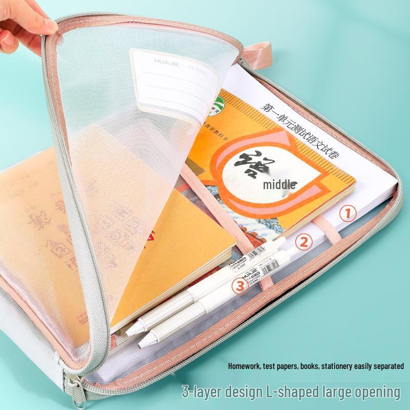 L-formad skolväska för att organisera ämnen för elever