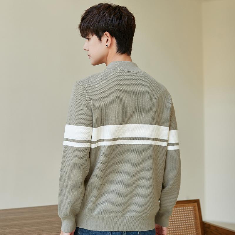 Autumn and Winter Inner Sweater Solid Color High-end Crew Neck Sweater Loose Trend Casual Men's Knitted Sweater