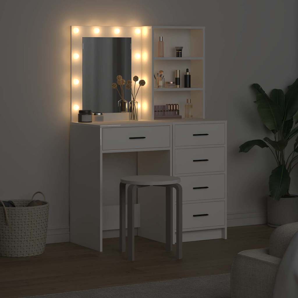 Makeup Table 2 pcs White 50 x 41 x 135 cm Engineered Wood